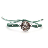 Escapulario MADRE - pulsera medalla de plata 15mm con macramé
